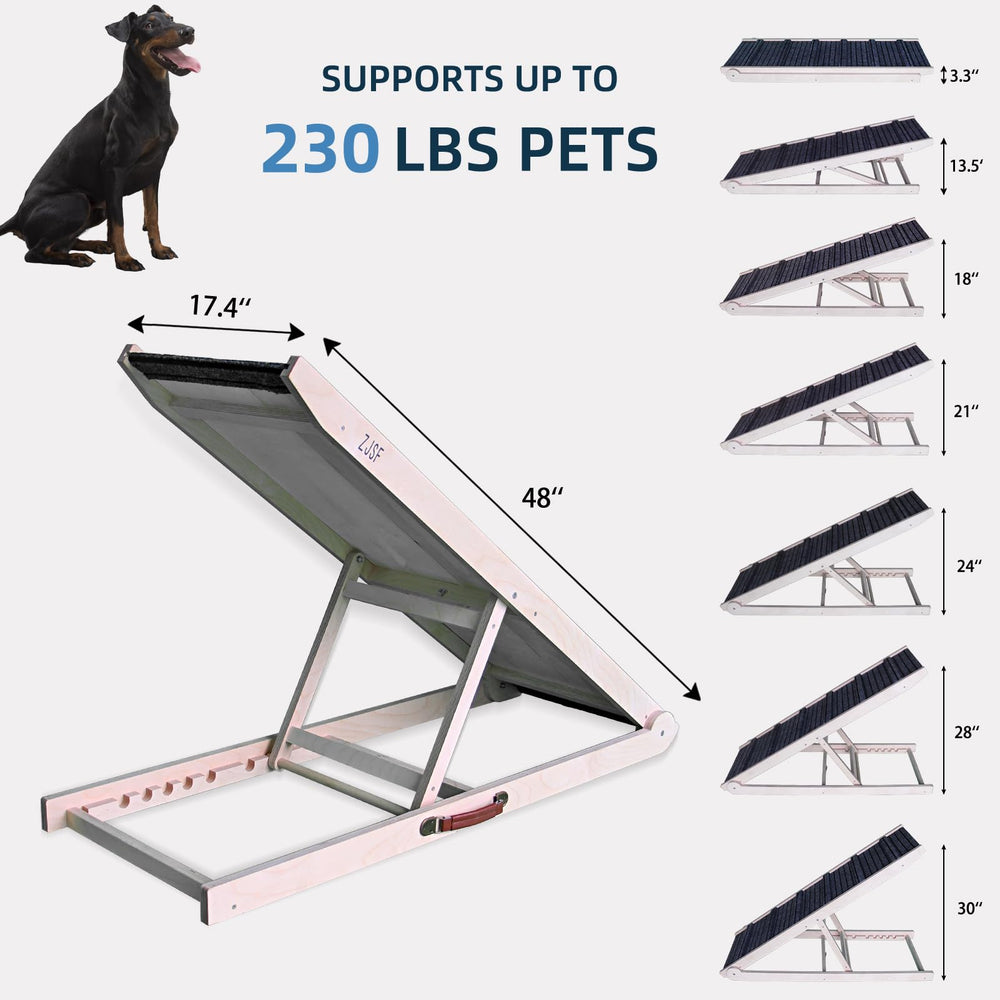 ZJSF dog ramp requires no assembly for quick setup.