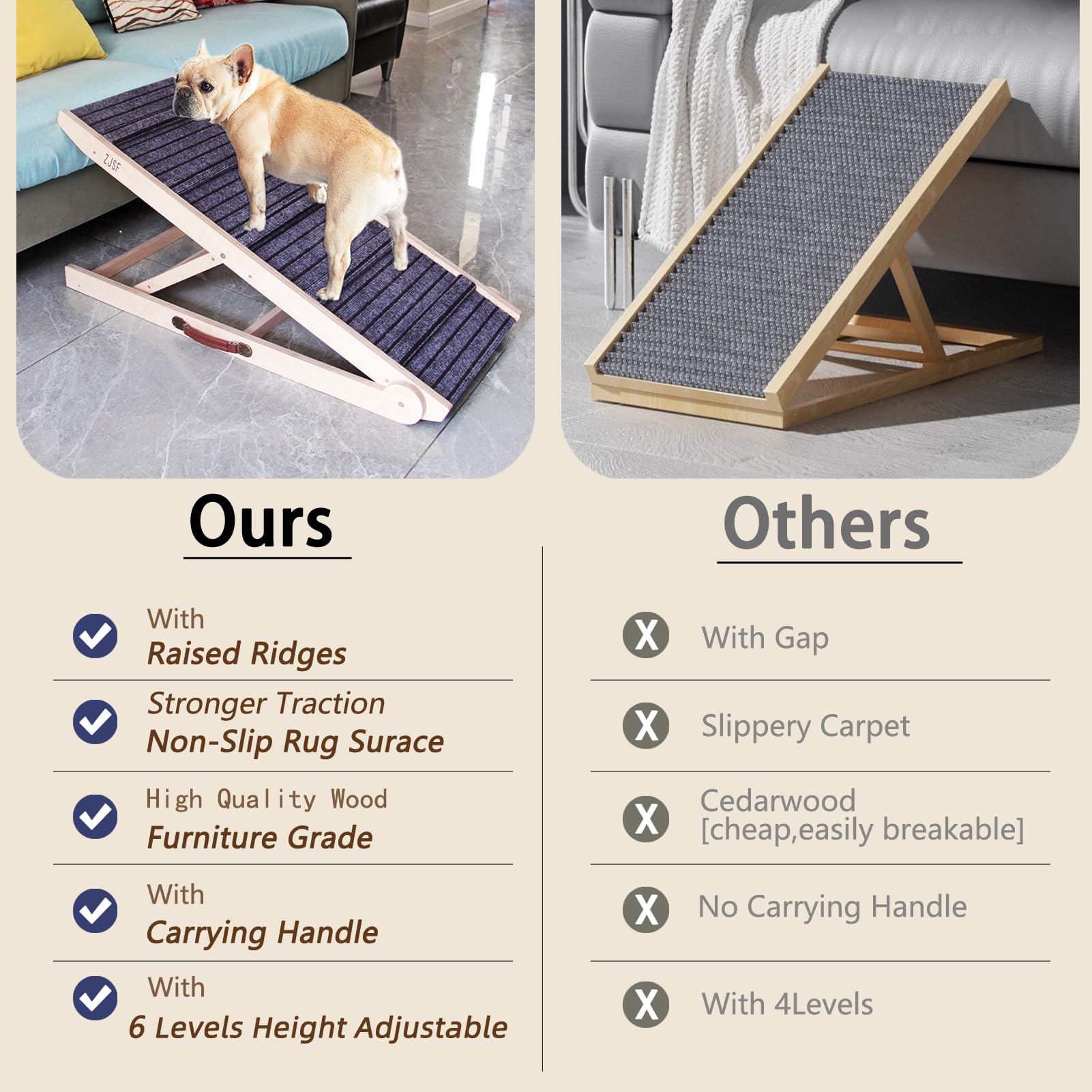 ZJSF dog ramp folded flat for compact storage