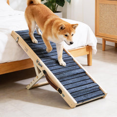 ZJSF Foldable Wooden Dog Ramp folded compact for under-sofa storage