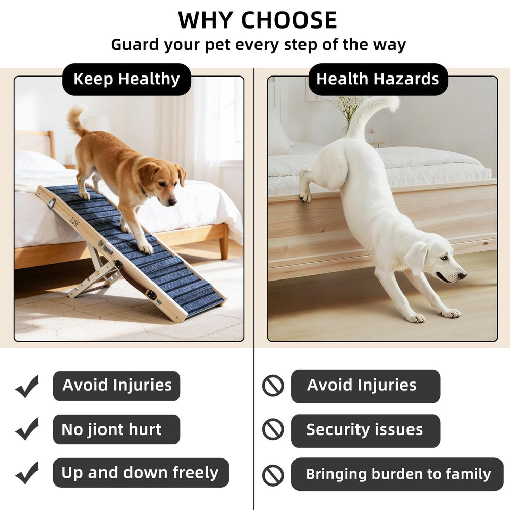 ZJSF Foldable Wooden Dog Ramp non-slip surface for secure footing