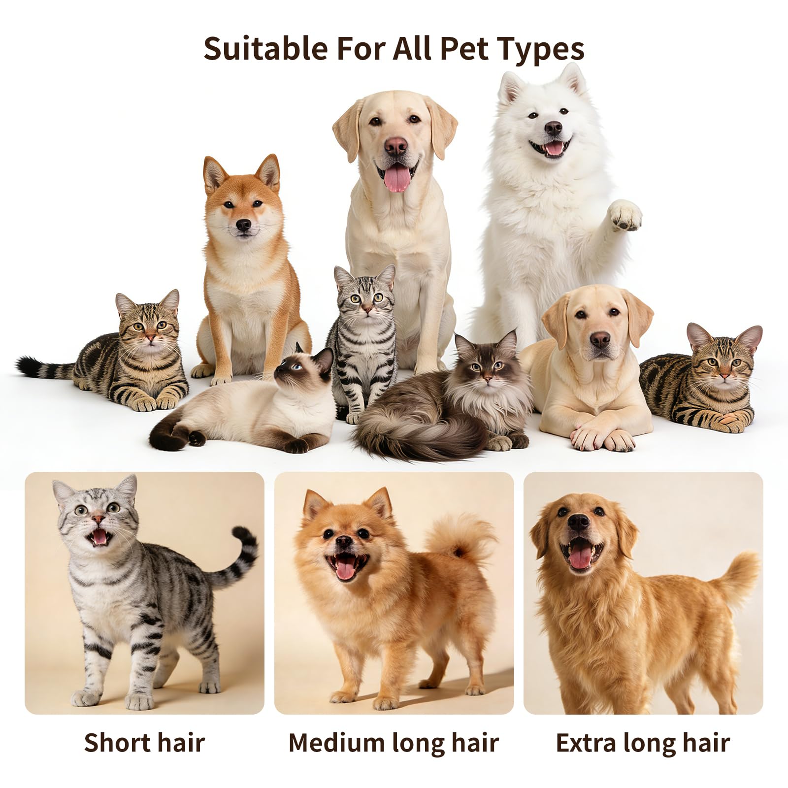 ZKSCool multi-pet grooming attachments support varied coats.