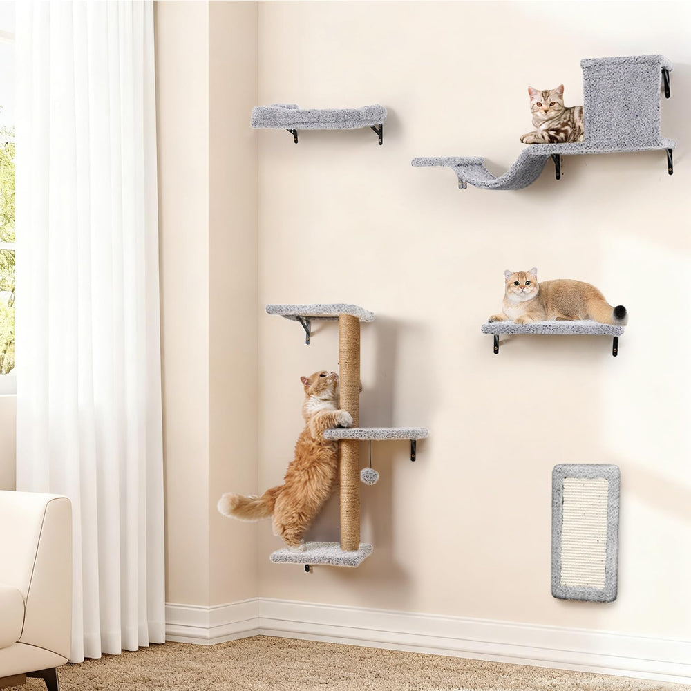 ZLAFM space-saving vertical cat tree frees floor space