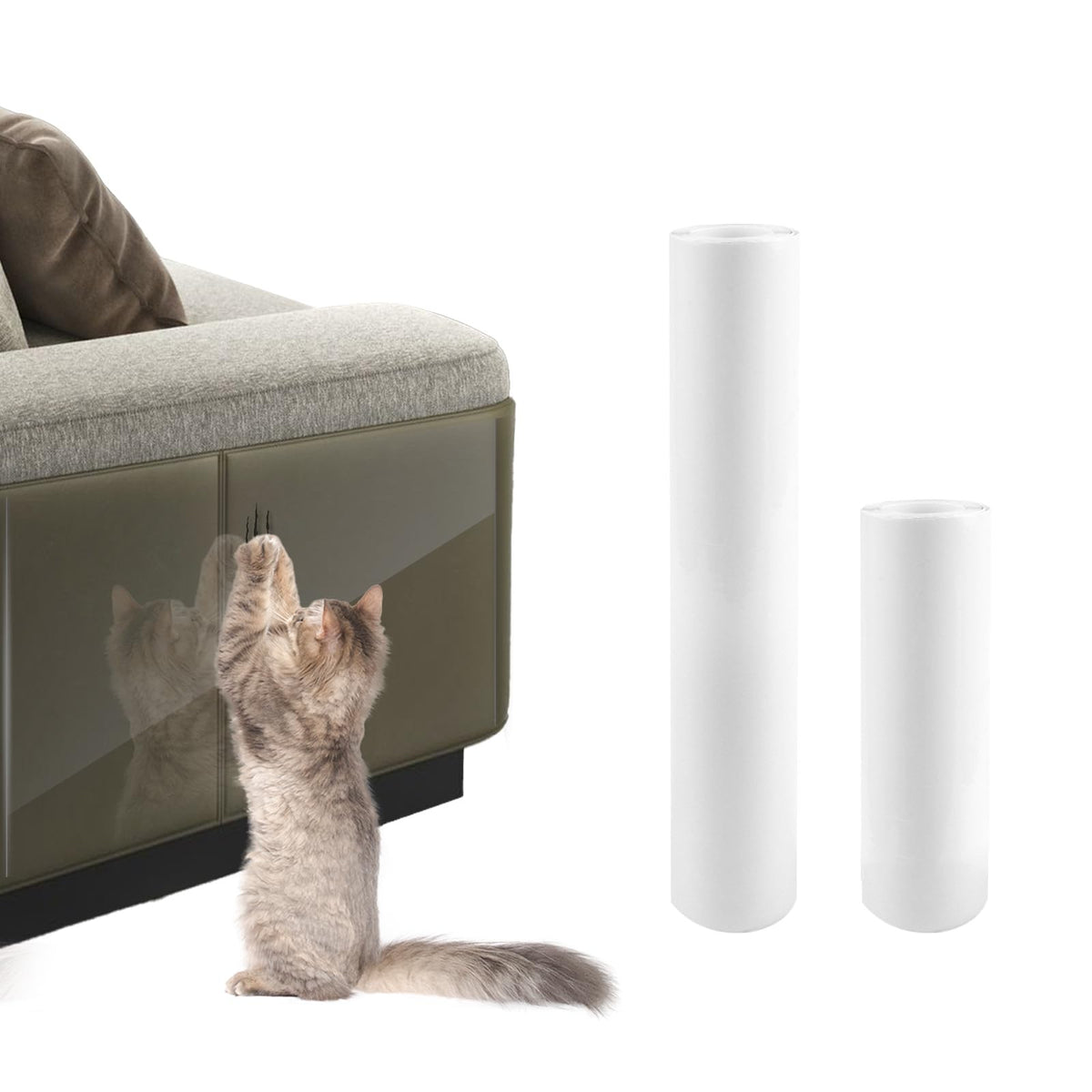 ZLAFM anti-cat scratch protector on sofa edge for durable upholstery protection.