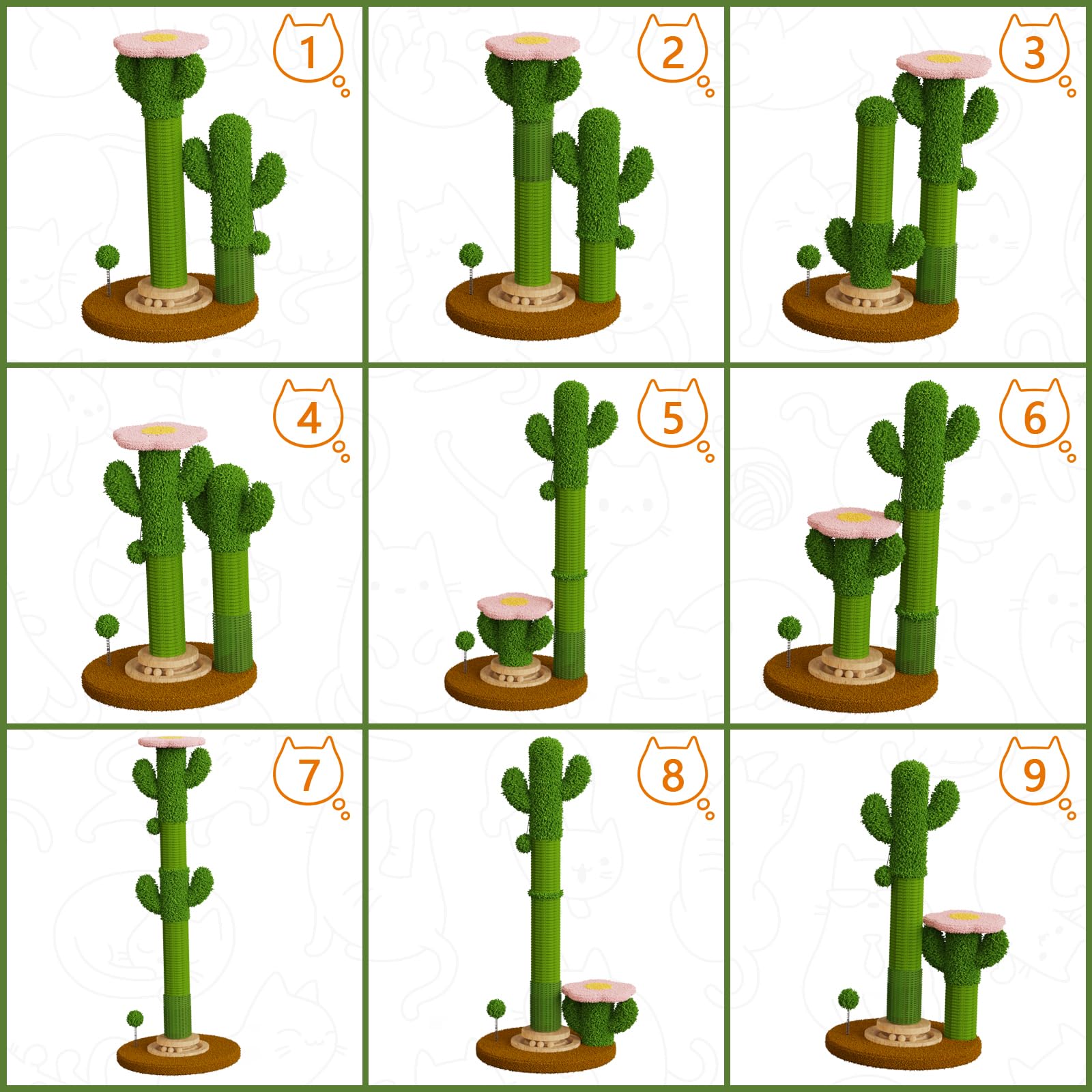ZLAFM cactus flower-top perch blends with modern home decor