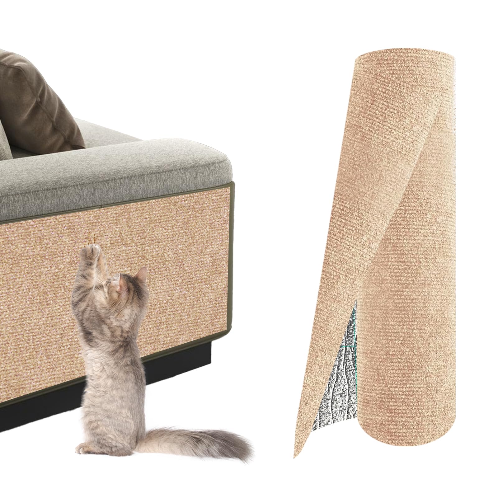 ZLAFM cat scratch mat on sofa protects furniture from claws.