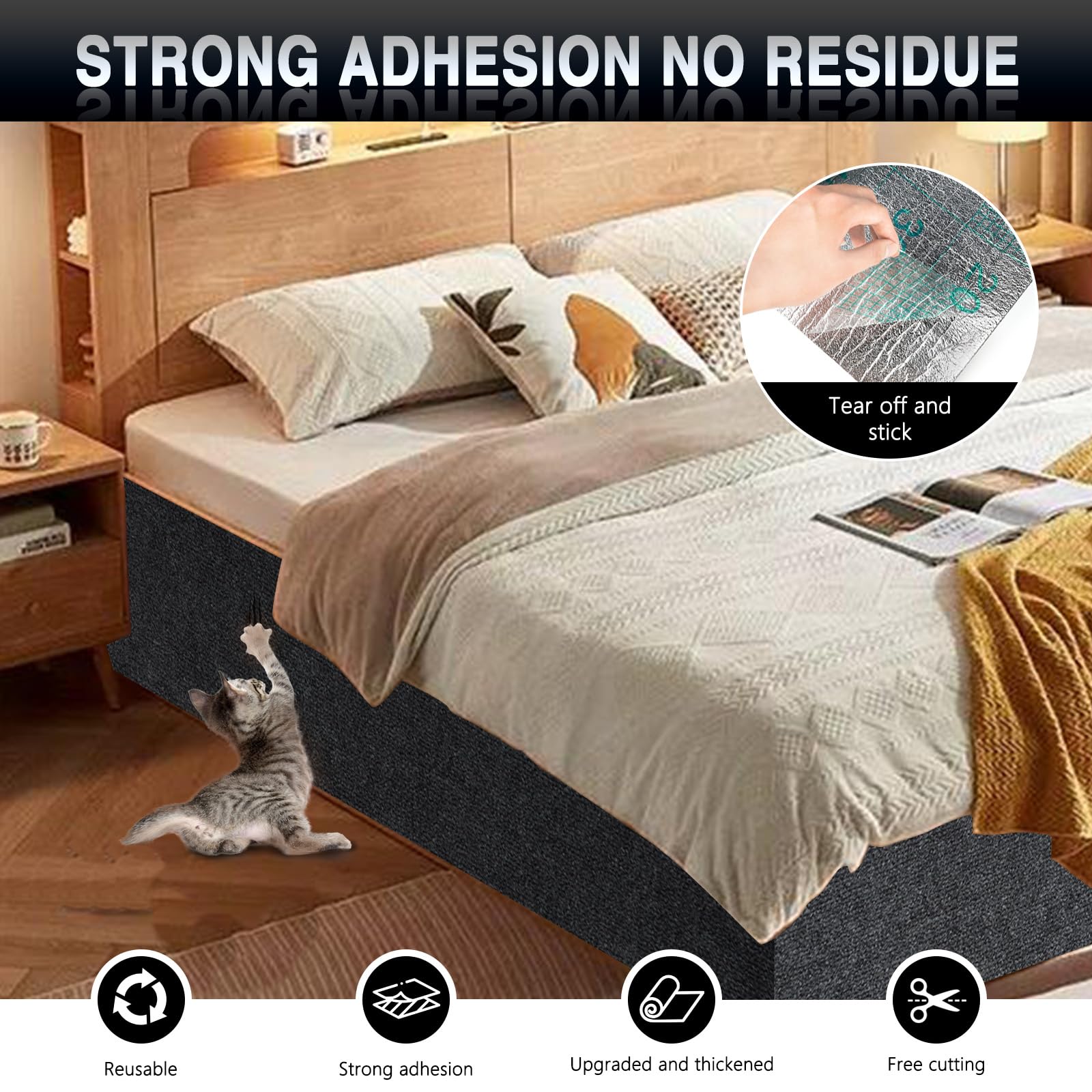 ZLAFM self-adhesive backing secures the mat to a surface.