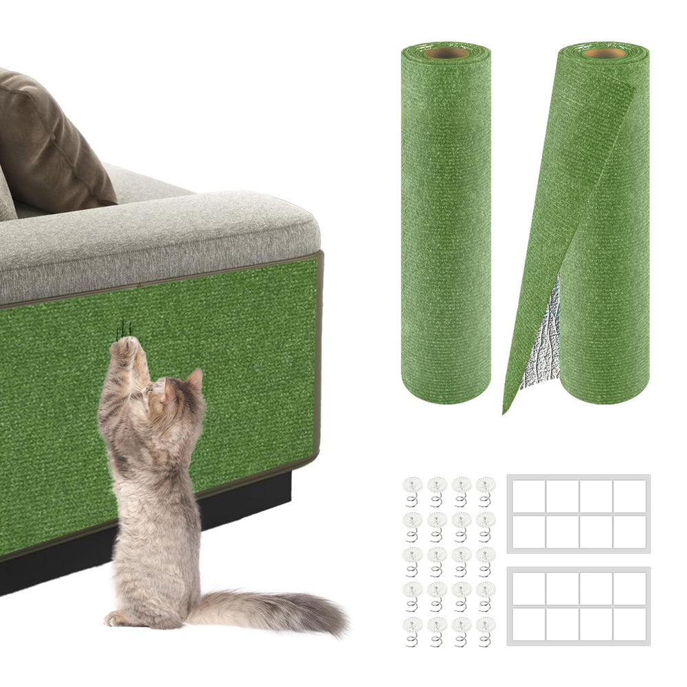 ZLAFM cat scratch mat protects the couch with durable felt and easy adhesive setup