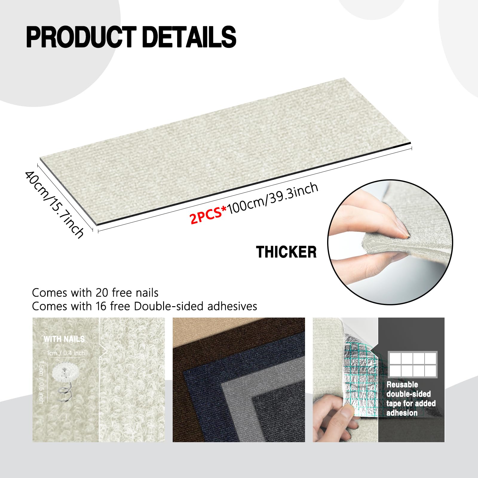 ZLAFM cat scratch mat with self-adhesive back for easy mounting