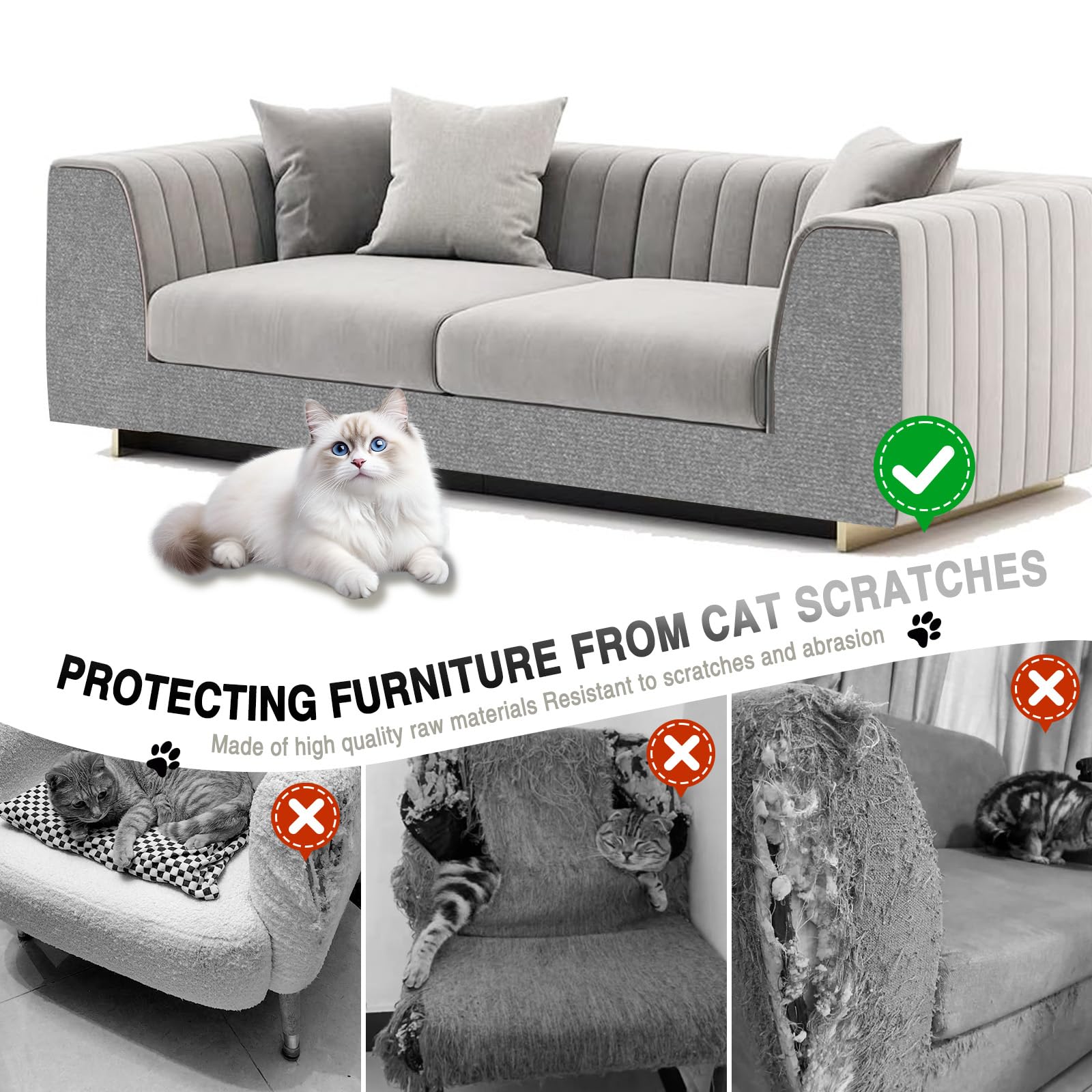 ZLAFM trim and fit cat scratch mat adapts to spaces.
