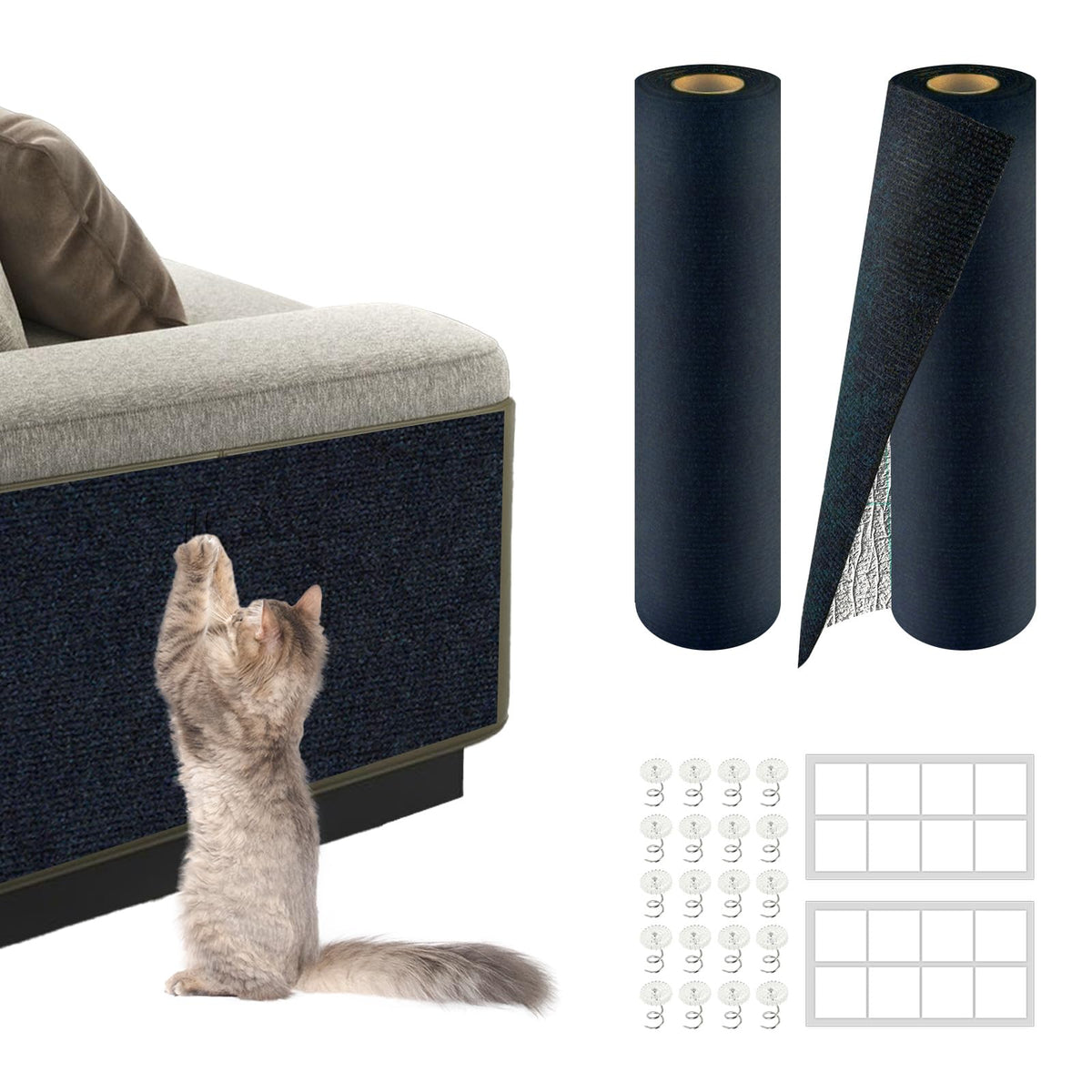 ZLAFM cat scratch mat two-pack protecting furniture from claws.