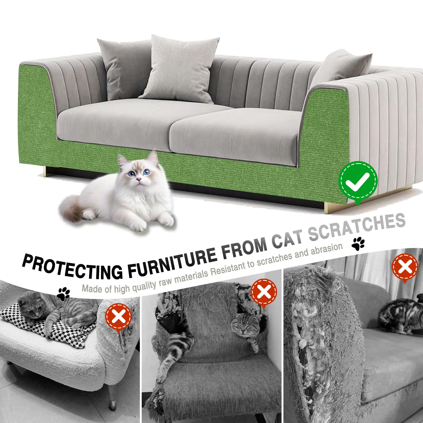 ZLAFM cat scratch mat on wall edge guards surfaces during playtime