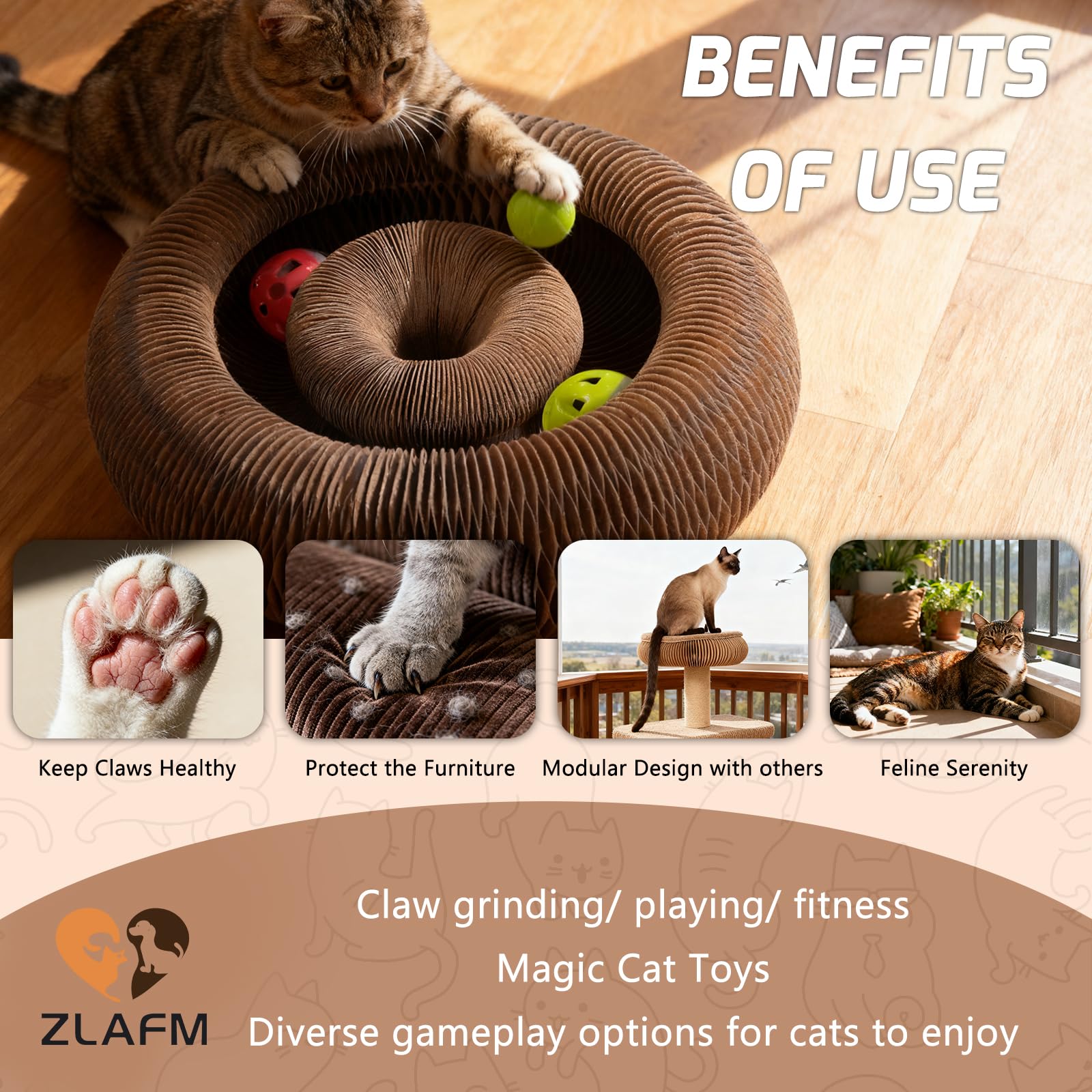 ZLAFM Customizable play space for multi-cat households.