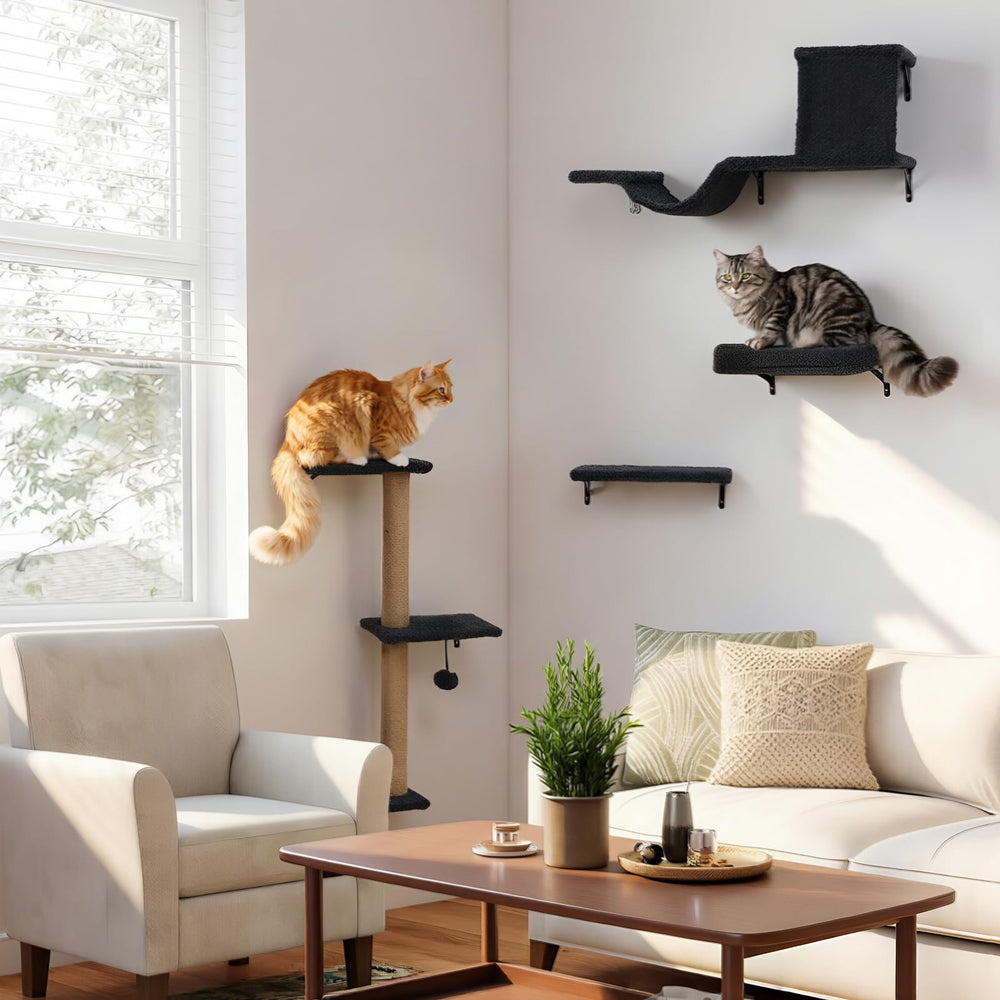 ZLAFM modular wall system transforms walls into a climbing playground for indoor cats.