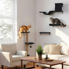 ZLAFM modular wall system transforms walls into a climbing playground for indoor cats.