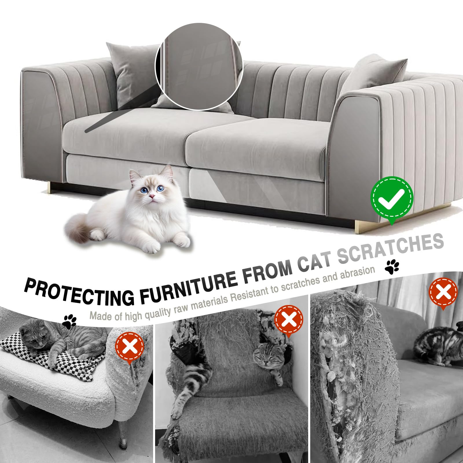 ZLAFM sleek vinyl protector preserves furniture while blending with decor.