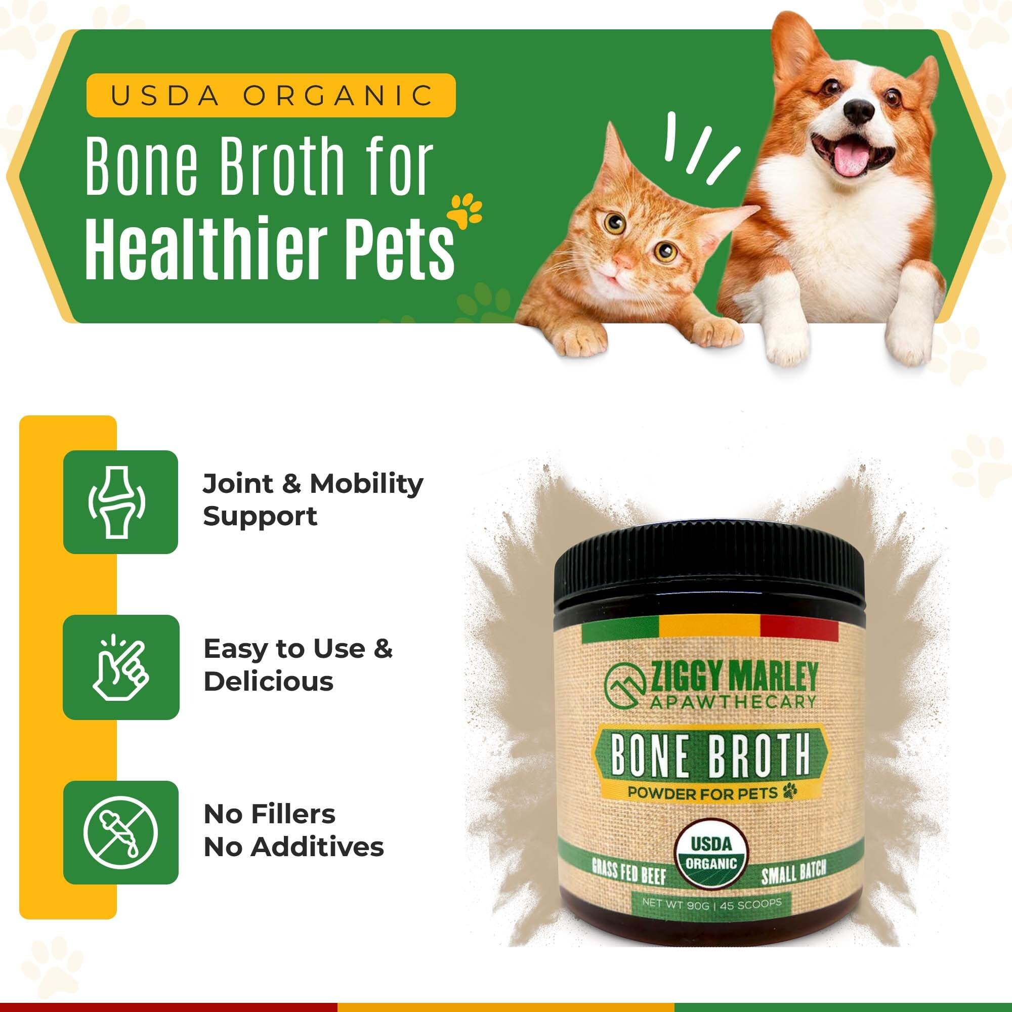 ZMA Pets Ziggy Marley’s powder scoop for easy meal prep and broth