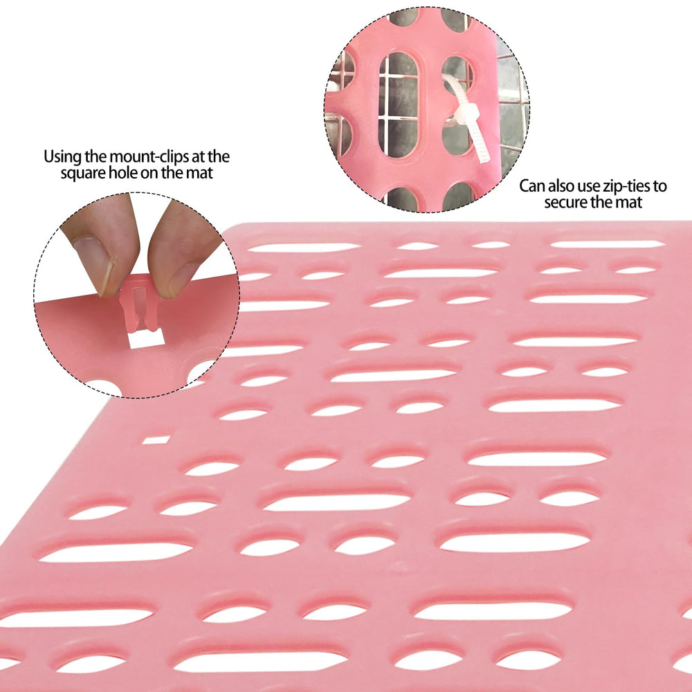 Zmpkhba rabbit mats with holes for easy waste separation and cleaning.