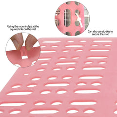 Zmpkhba rabbit mats with holes for easy waste separation and cleaning.
