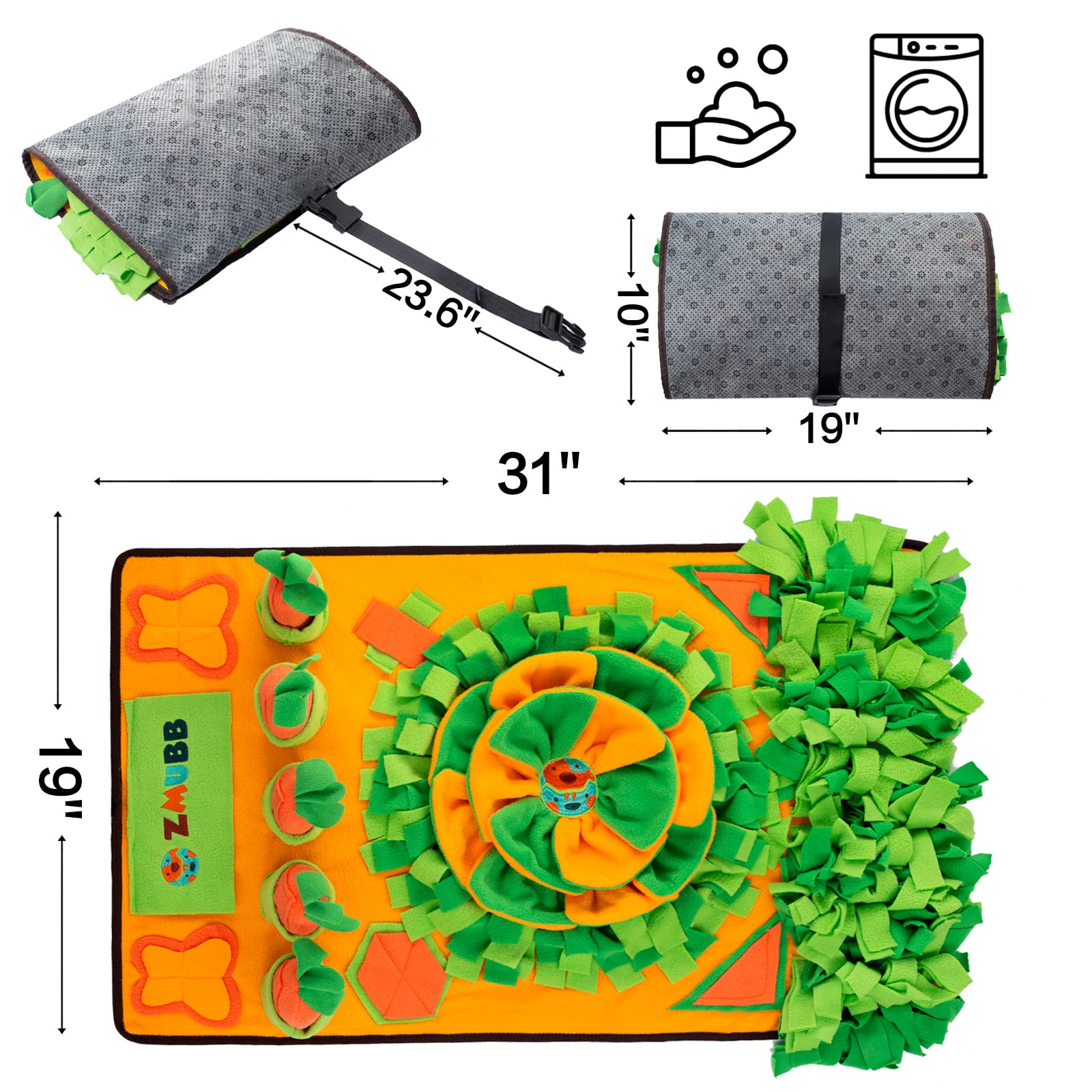 ZMUBB 31x19 inch mat accommodates many breeds during meals