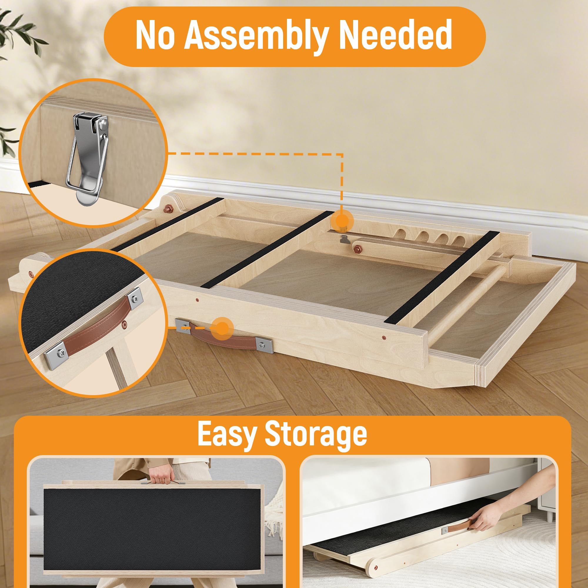 Znnam dog ramp 32-inch adjustable-height design tailors incline for comfort.