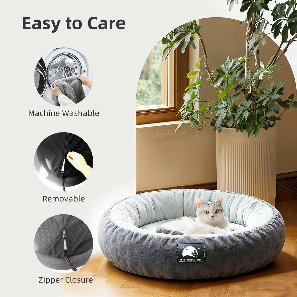 Soft plush fabric on ZNOFAN cat bed comforts kittens during naps.