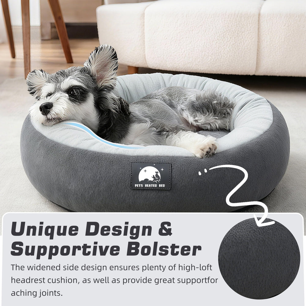 ZNOFAN heated cat bed with timer control for cozy, scheduled warmth.