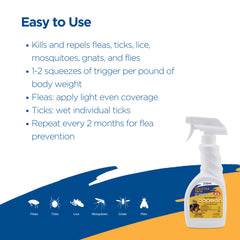 Zodiac Flea & Tick Spray on a puppy over 12 weeks for pest protection.