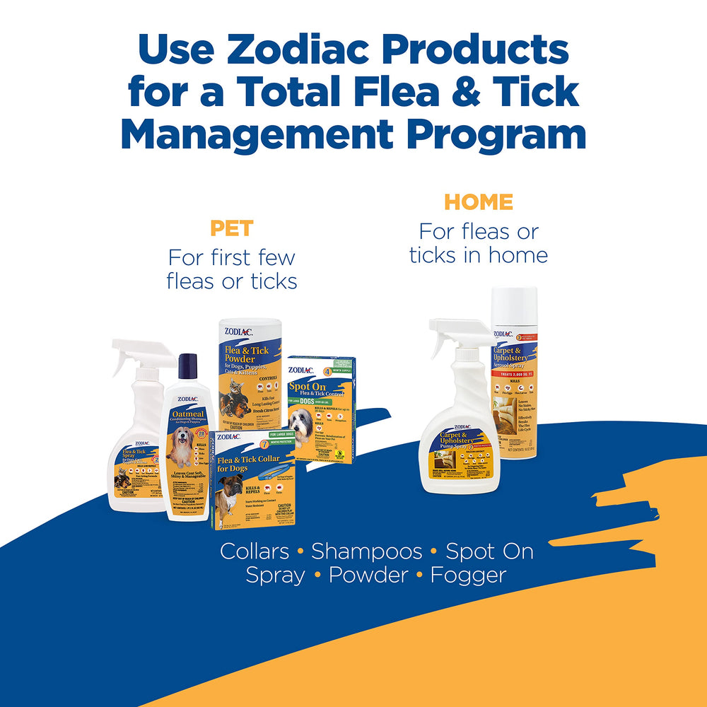 Zodiac Oatmeal Conditioning Shampoo in a calm grooming session with a dog