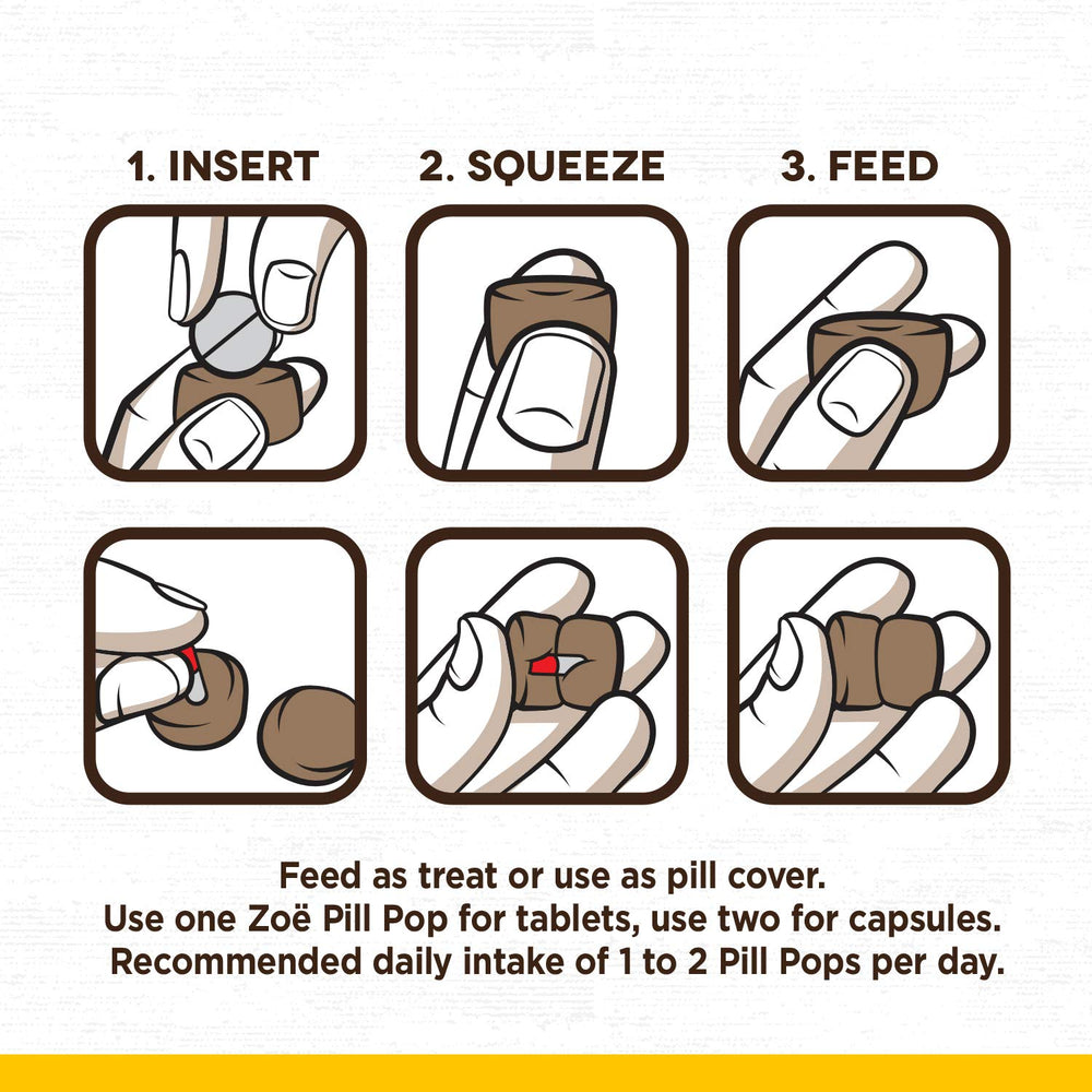 Ingredients list for Zoë Pill Pops natural dog treats