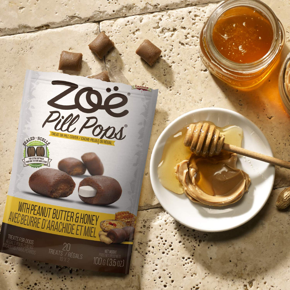 Individually wrapped Zoë Pill Pops two per pack for moisture