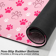 Zoeeya dog food mat pink 16x24 features non-slip rubber backing for secure feeding.