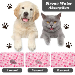 Zoeeya dog food mat pink 16x24 with waterproof backing protects floors from mess.