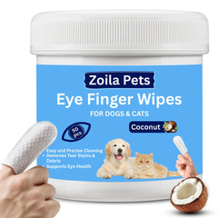 Zoila Pets Eye Wipes packaging, convenient daily tear stain care.