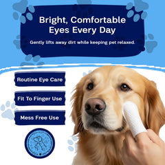 Zoila Pets Eye Wipes textured fabric in action for gentle cleaning.
