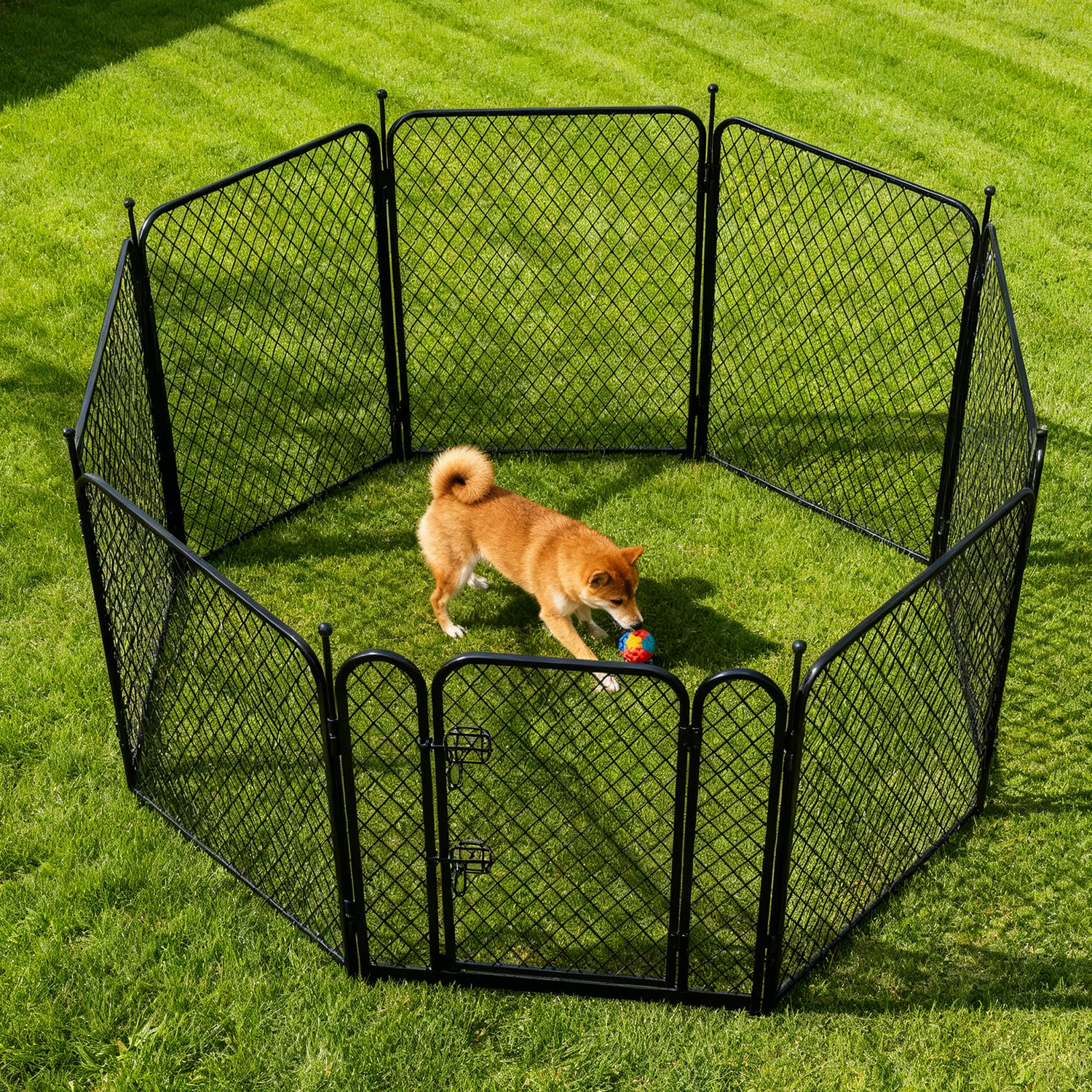 ZOMISIA dog playpen with door simplifies entry and supervision.