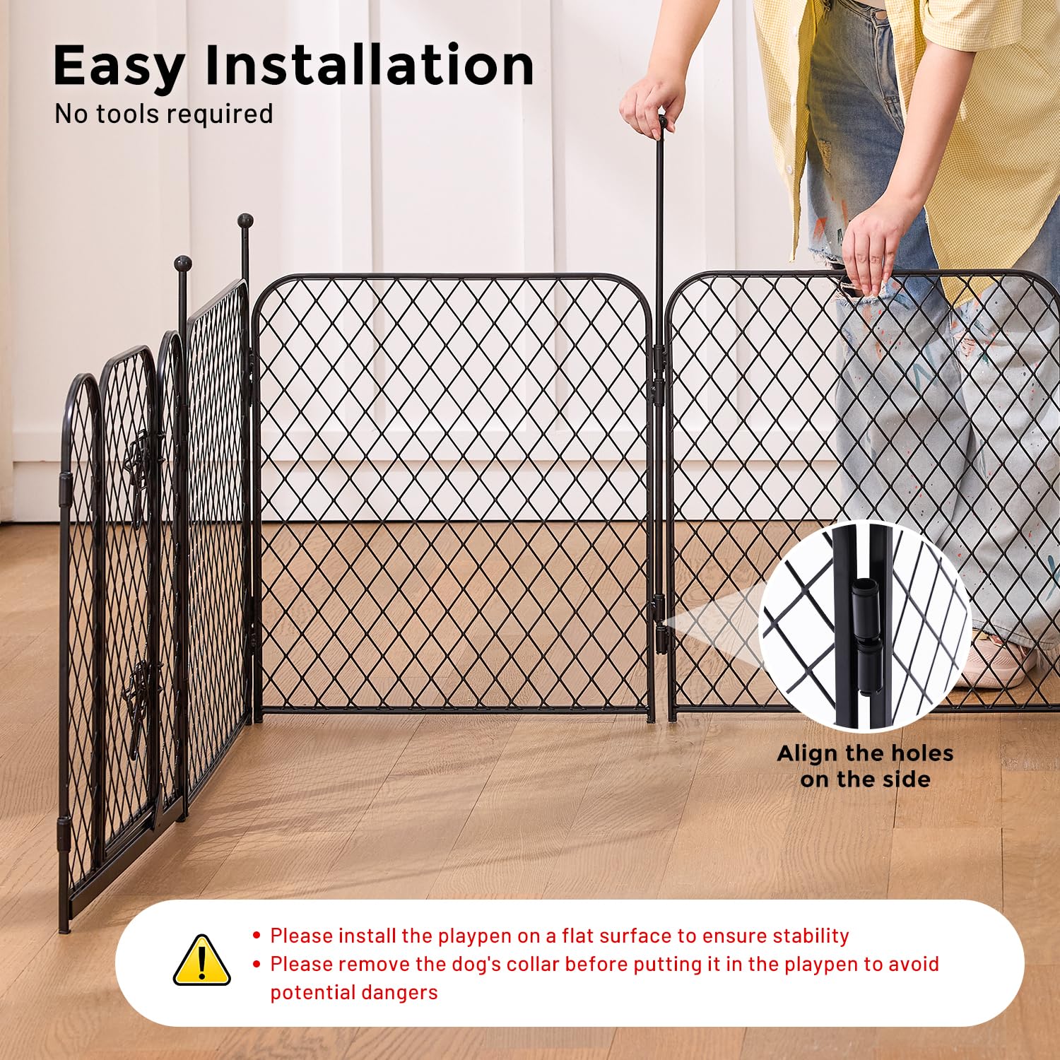 ZOMISIA easy-assembly playpen requires no tools for quick setup.