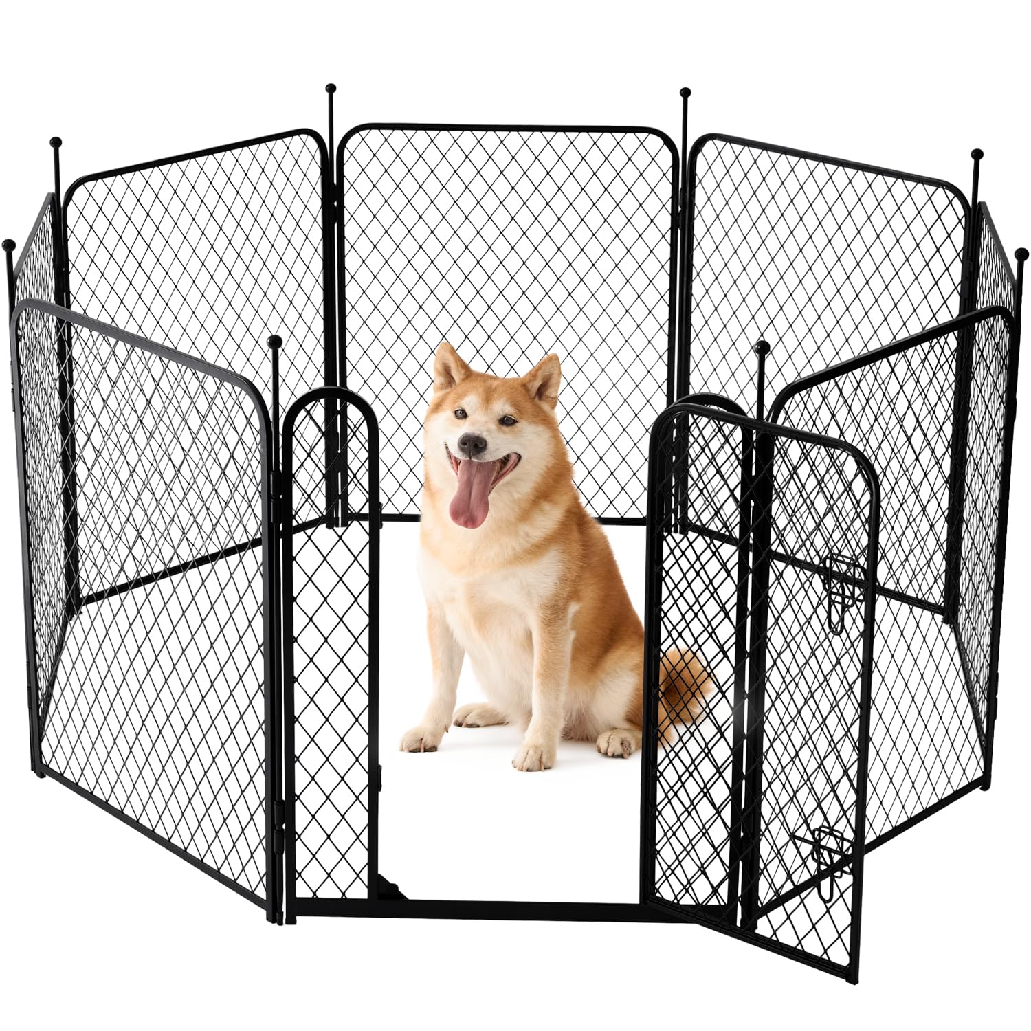 ZOMISIA paw-safe dog playpen with diamond mesh for secure indoor containment.