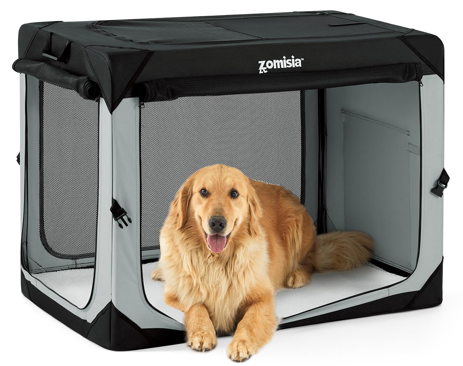 ZOMISIA 42-inch collapsible crate folded design for easy transport and storage.