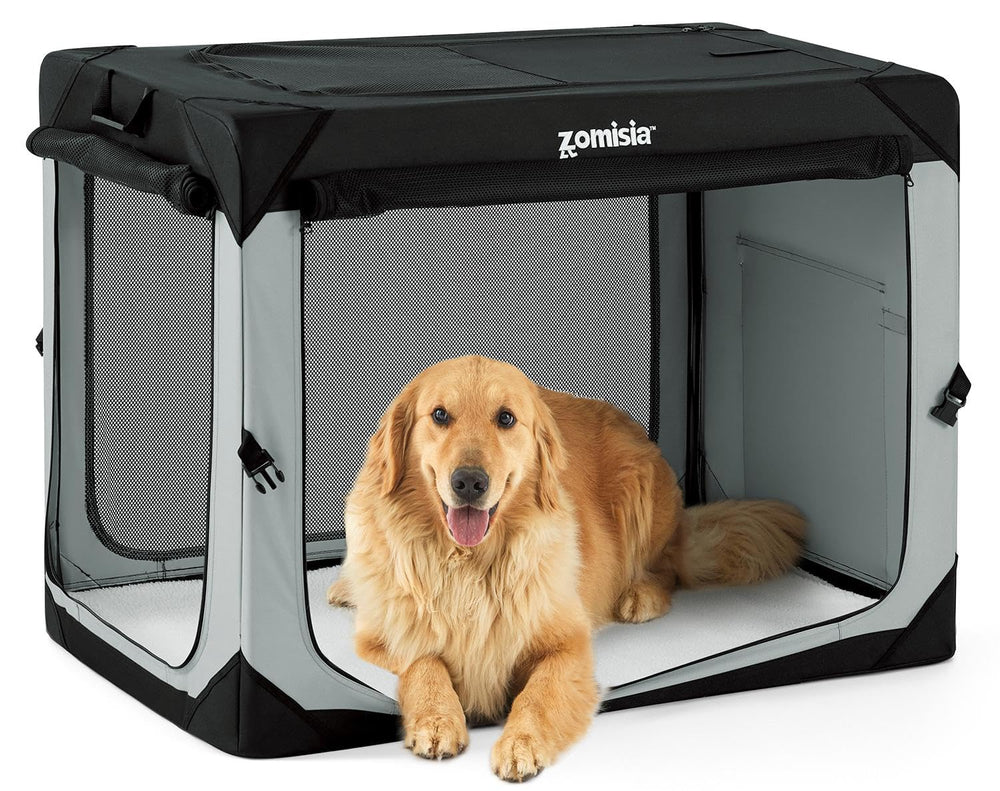 ZOMISIA 42-inch collapsible crate folded design for easy transport and storage.