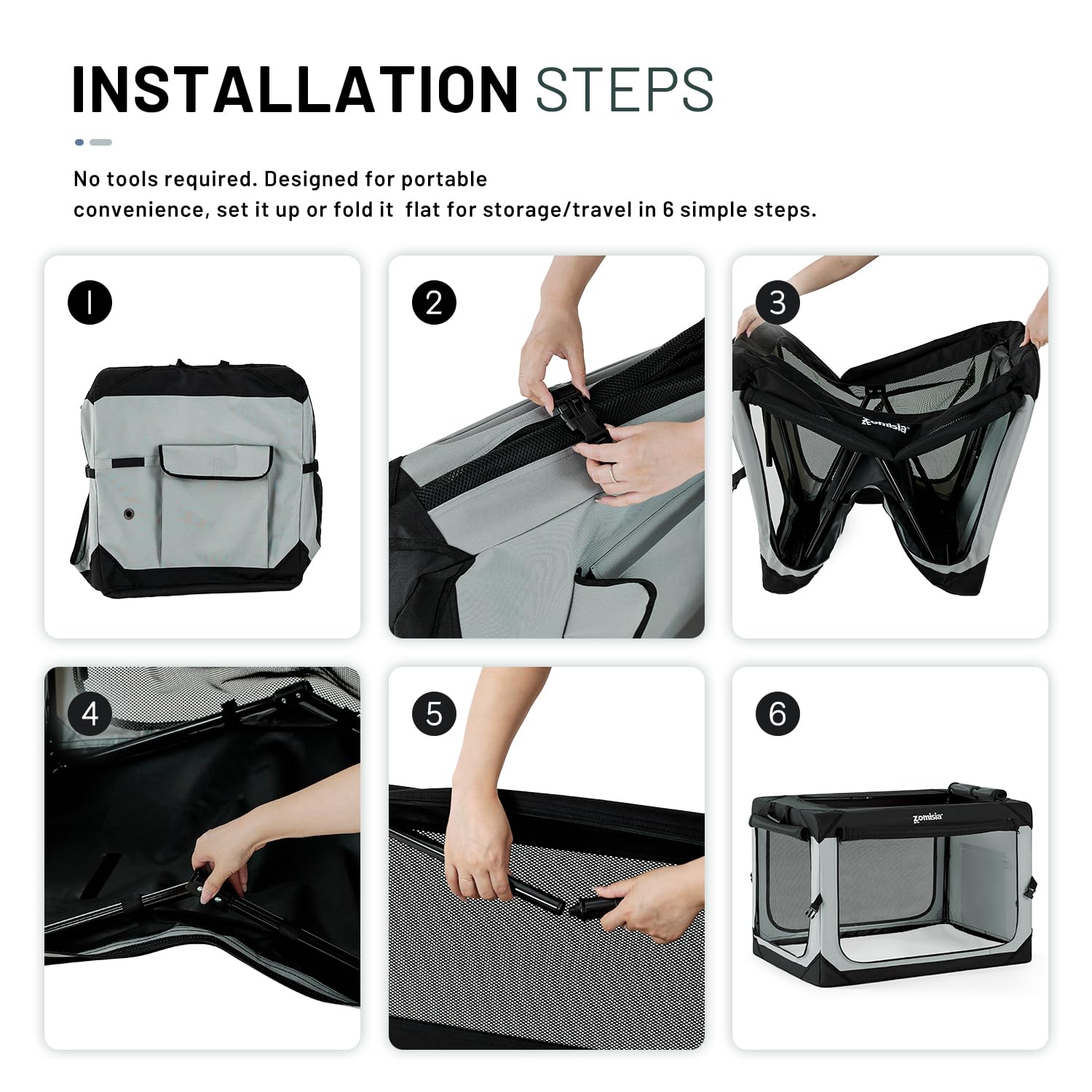 ZOMISIA crate interior plush pad adds comfort for your dog.