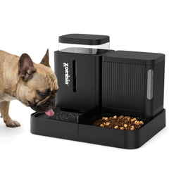 Zomisia gravity-feeder and water-dispenser 2in1 on counter for easy daily feeding.