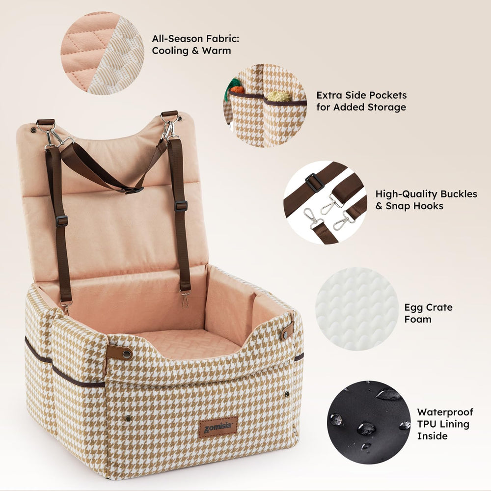 ZOMISIA travel-ready dimensions with 16.5" sleeping area for medium dogs