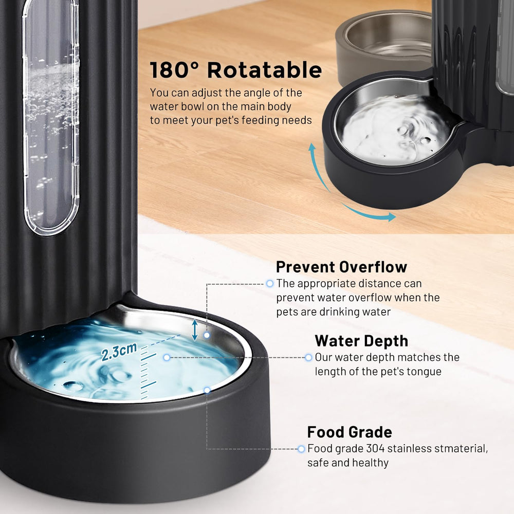 ZOMISIA 180-degree rotatable water bowl for versatile drinking positions