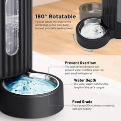 ZOMISIA 180-degree rotatable water bowl for versatile drinking positions