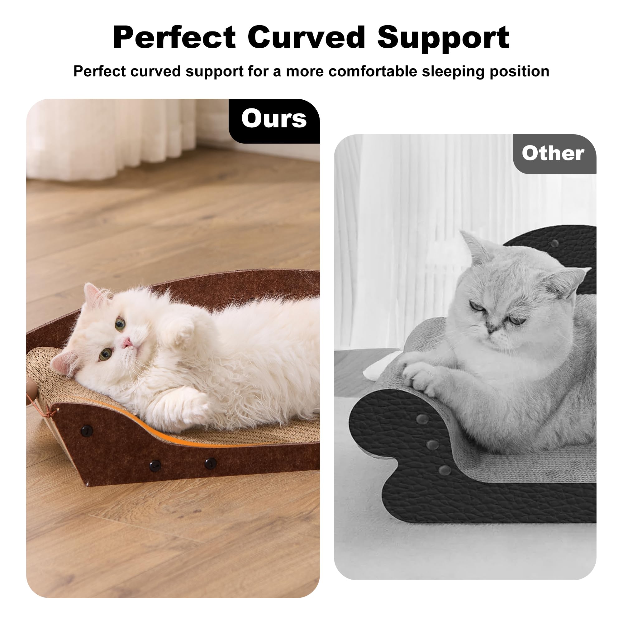 ZOMISIA 26 inch cardboard cat scratcher bed with bells for playful pawing