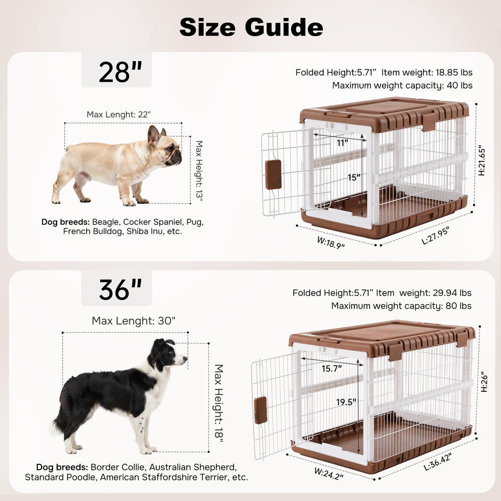 ZOMISIA 28inch collapsible crate open and folded, quick setup for travel.