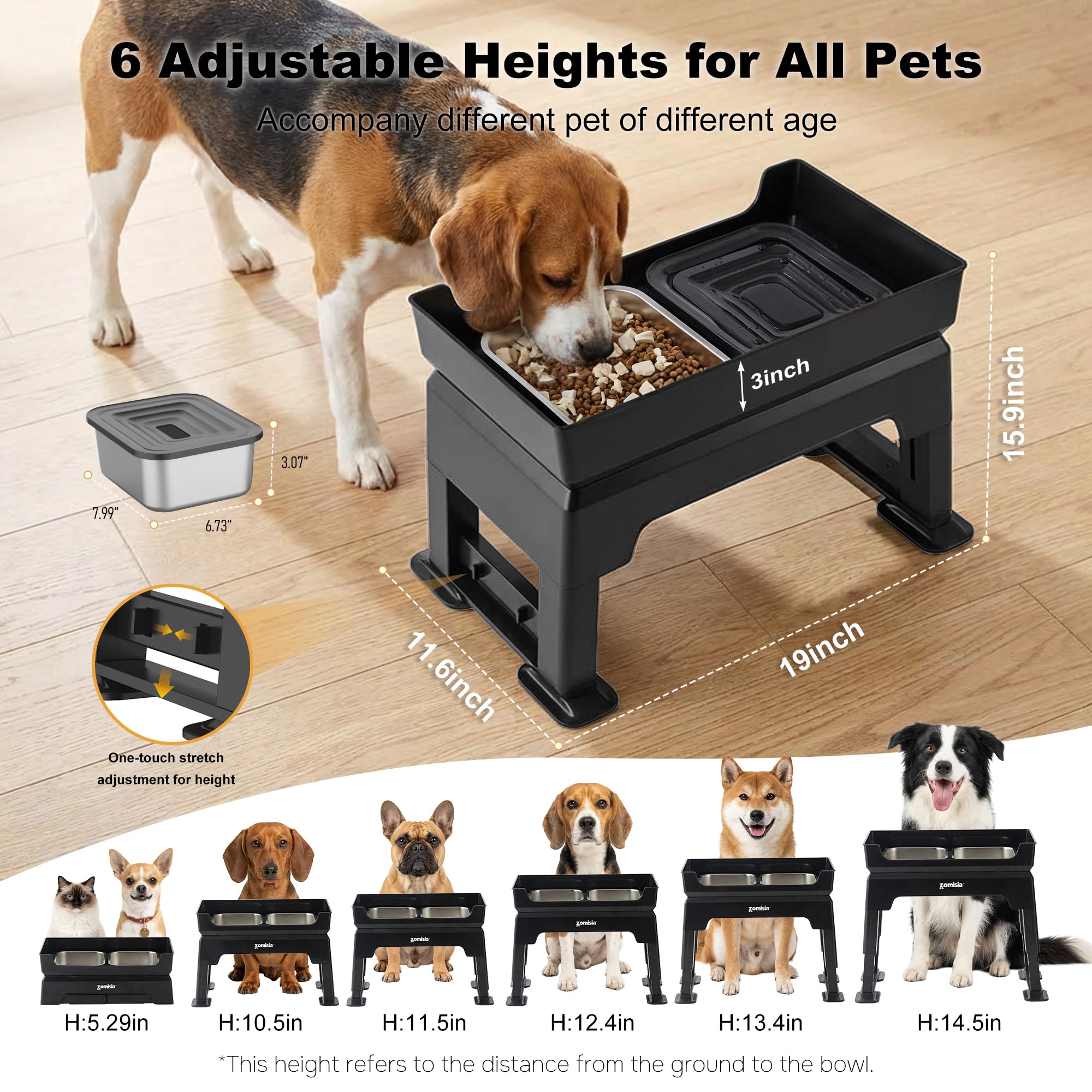 ZOMISIA lower-deck plate with slow feeder and lick plate for extended meals