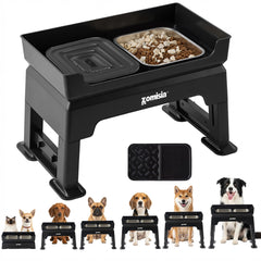 ZOMISIA 3in1 raised dog bowl with upper-deck bowls for organized meals