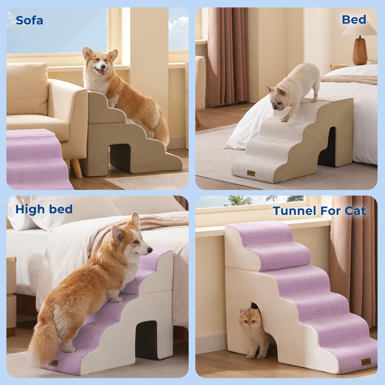 ZOMISIA beige ramp blends with home decor for indoor use.