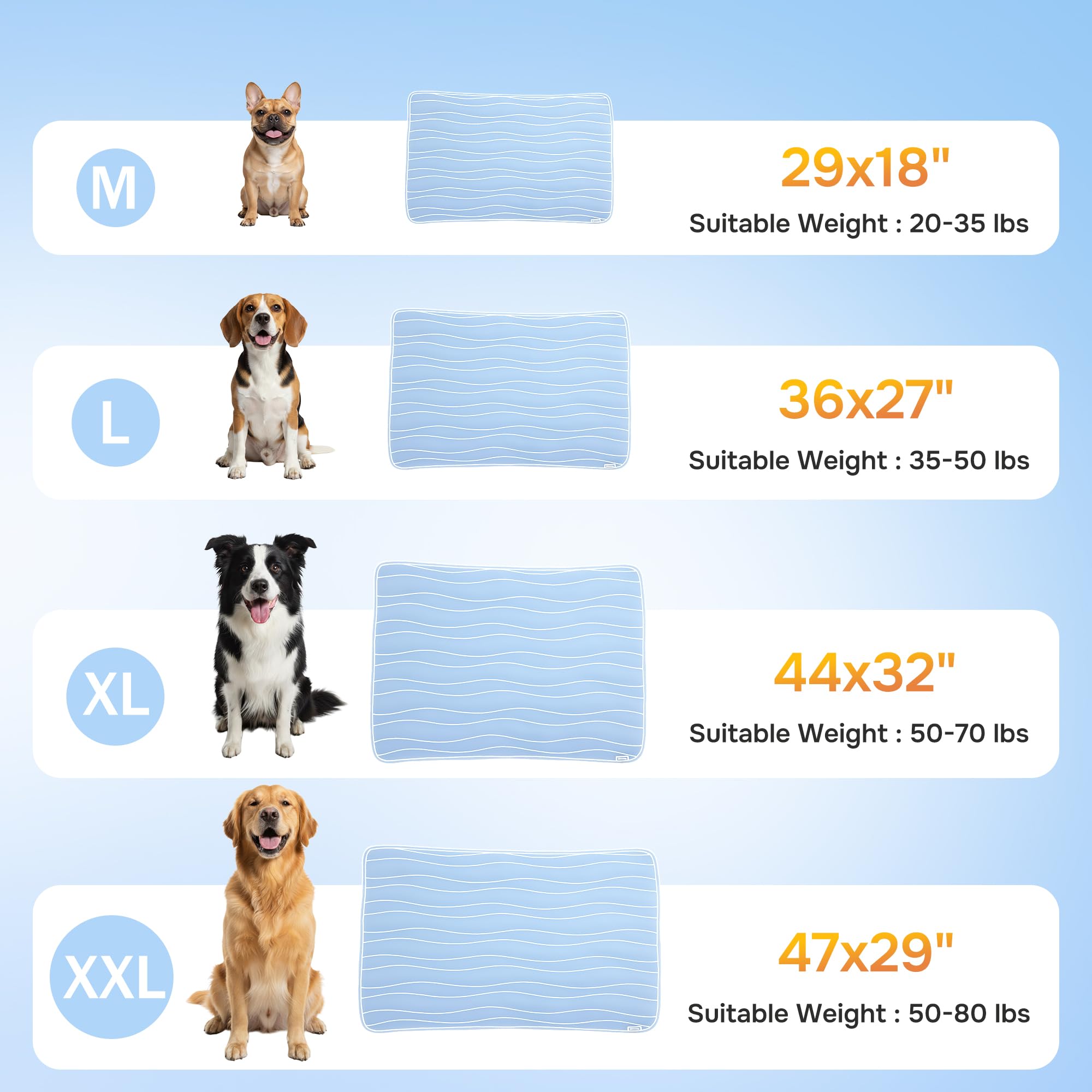 ZOMISIA breathable fabric cooling pad keeps your dog comfortable.